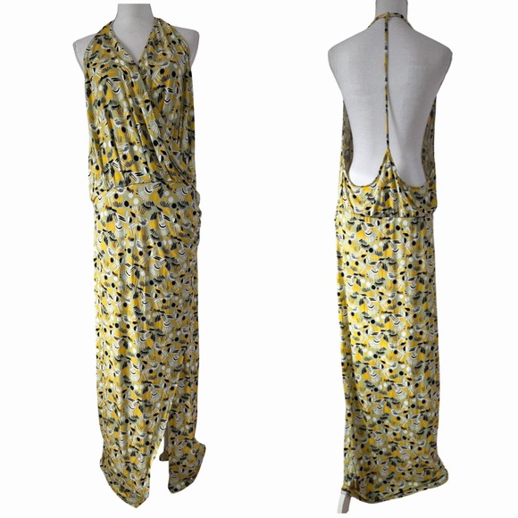 Free People Daria Halter Low Back Wrap Maxi Dress Size XL Apple Mint Summer NEW - Picture 3 of 7